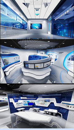 科技企业机械产品展厅3D模型